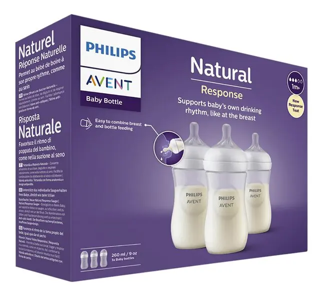 BIBERON PHILIPS AVENT NATURAL LOT DE 03 PIECES 260ML