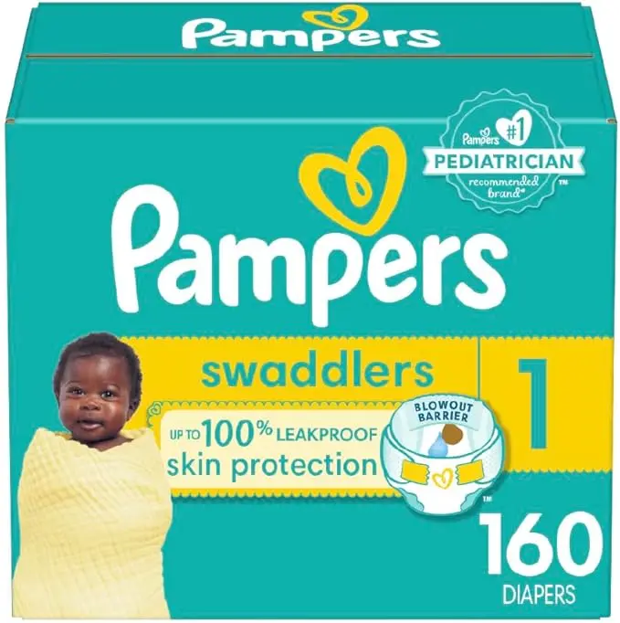 Couche Pampers Swaddlers, Super Econo Taille 1(160 unités)