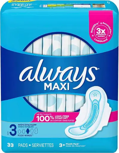 Always Maxi Lot de 33 serviettes, T3 