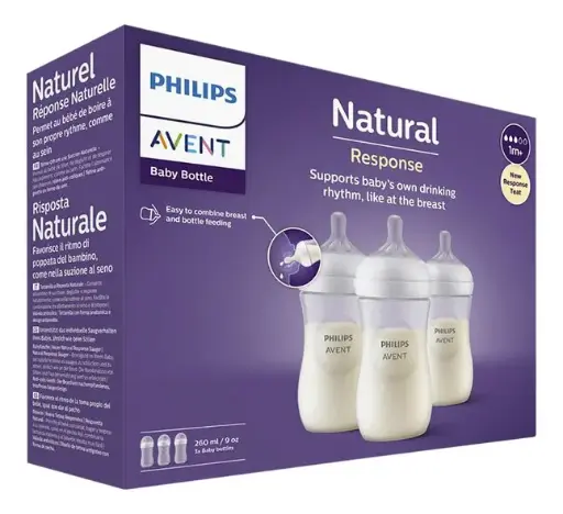 BIBERON PHILIPS AVENT NATURAL LOT DE 03 PIECES 260ML