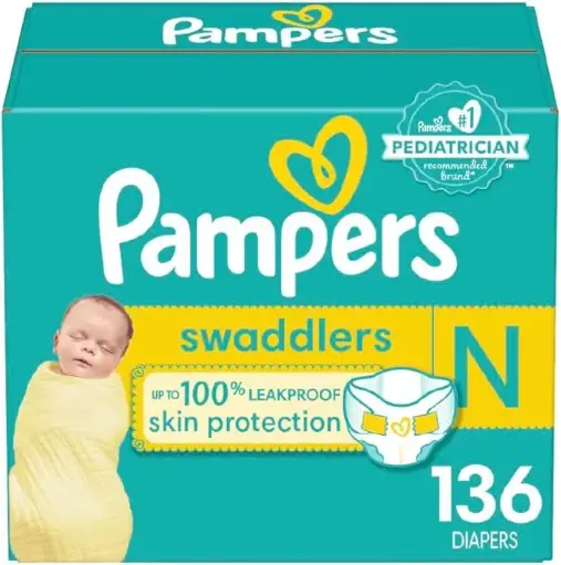 Couche  Pampers swaddlers pour nouveau-né (136 unités)