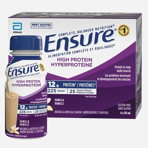 ENSURE VANILLE HIGH PROTEIN PACK DE 6PCS