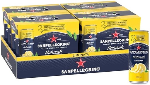 Jus San Pellegrino Naturali - Boisson pétillante Limonata, citron,  24 × 330 mL