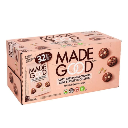 MadeGood Foods Mini Red Velvet Soft Baked Cookies (32 pack)